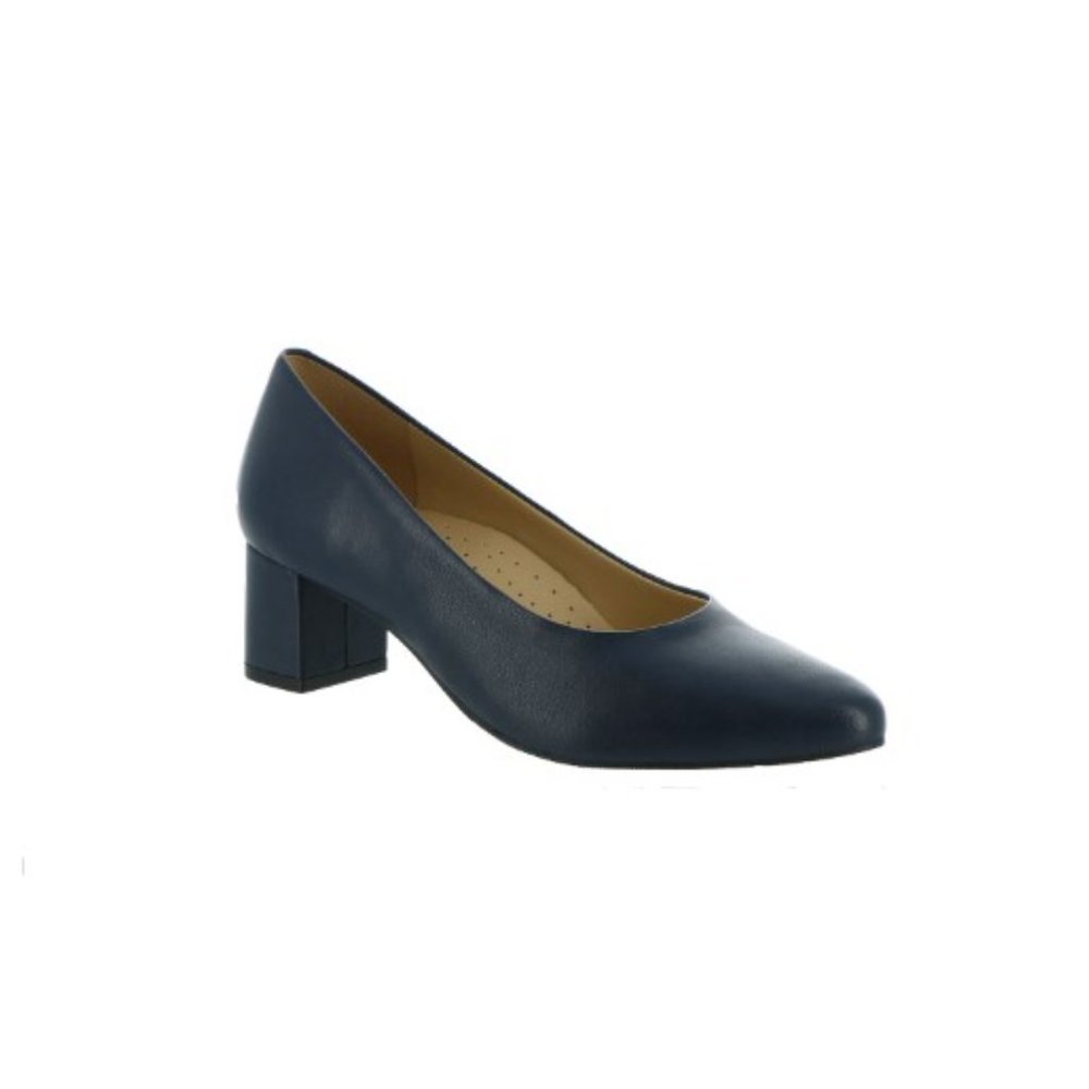 Trotters Kari Pumps Genuine Leather 7M Navy New NIB MSRP $99.95